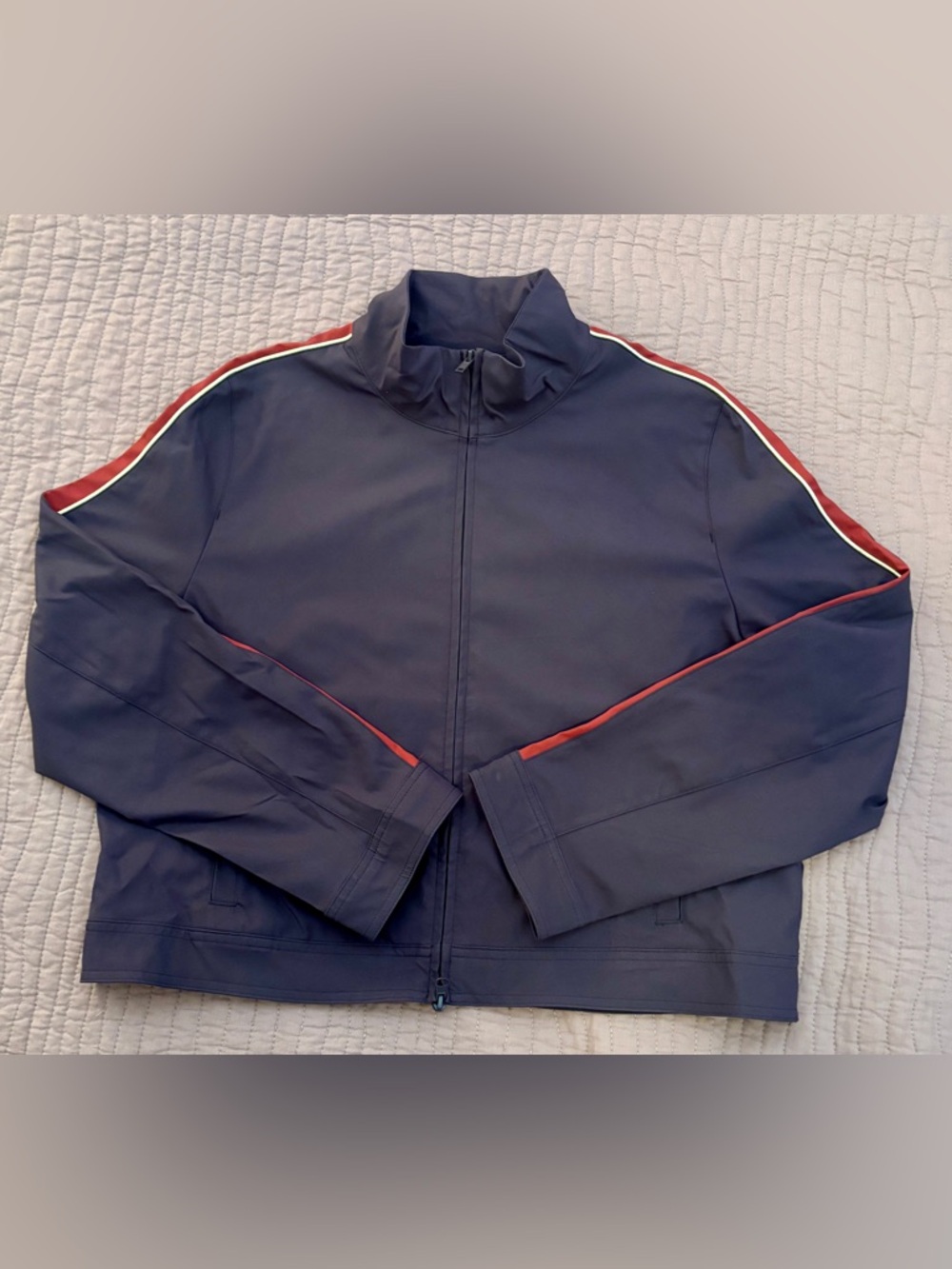 wild fable Dark Purple Jacket with Red and Cream Stripe Detail